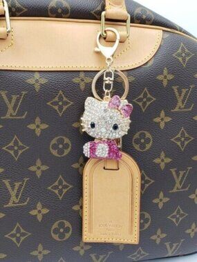 Authentic Louis Vuitton Luggage Nametag with Unbranded Keycharm